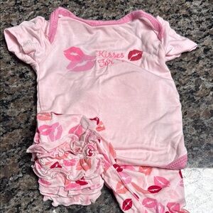 Pink Kids Pajamas with Lip Print